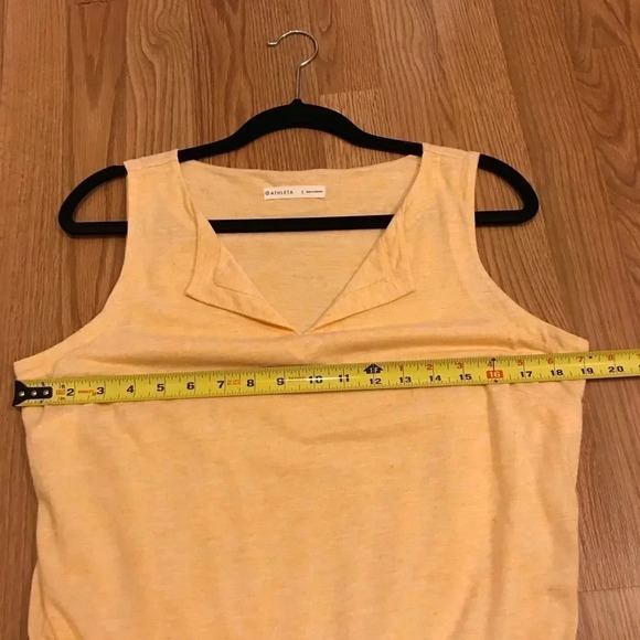 Athleta Peach Orange Coral Linen Blend Sleeveless Vita Dress Women’s Size Small - Picture 10 of 12